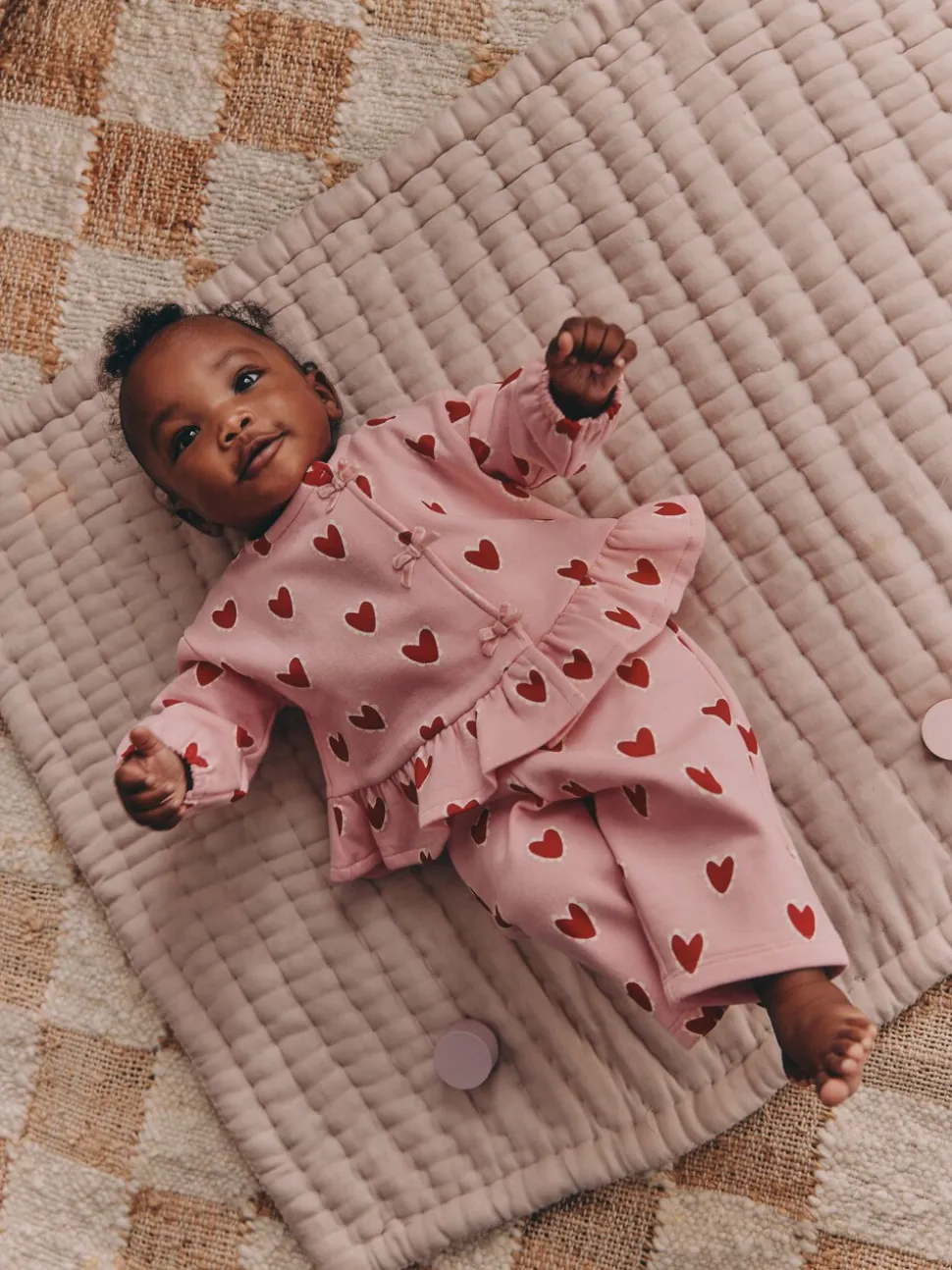 Roze met hartjesprint - Top & Leggings Set 2 Piece (0mths-2yrs)