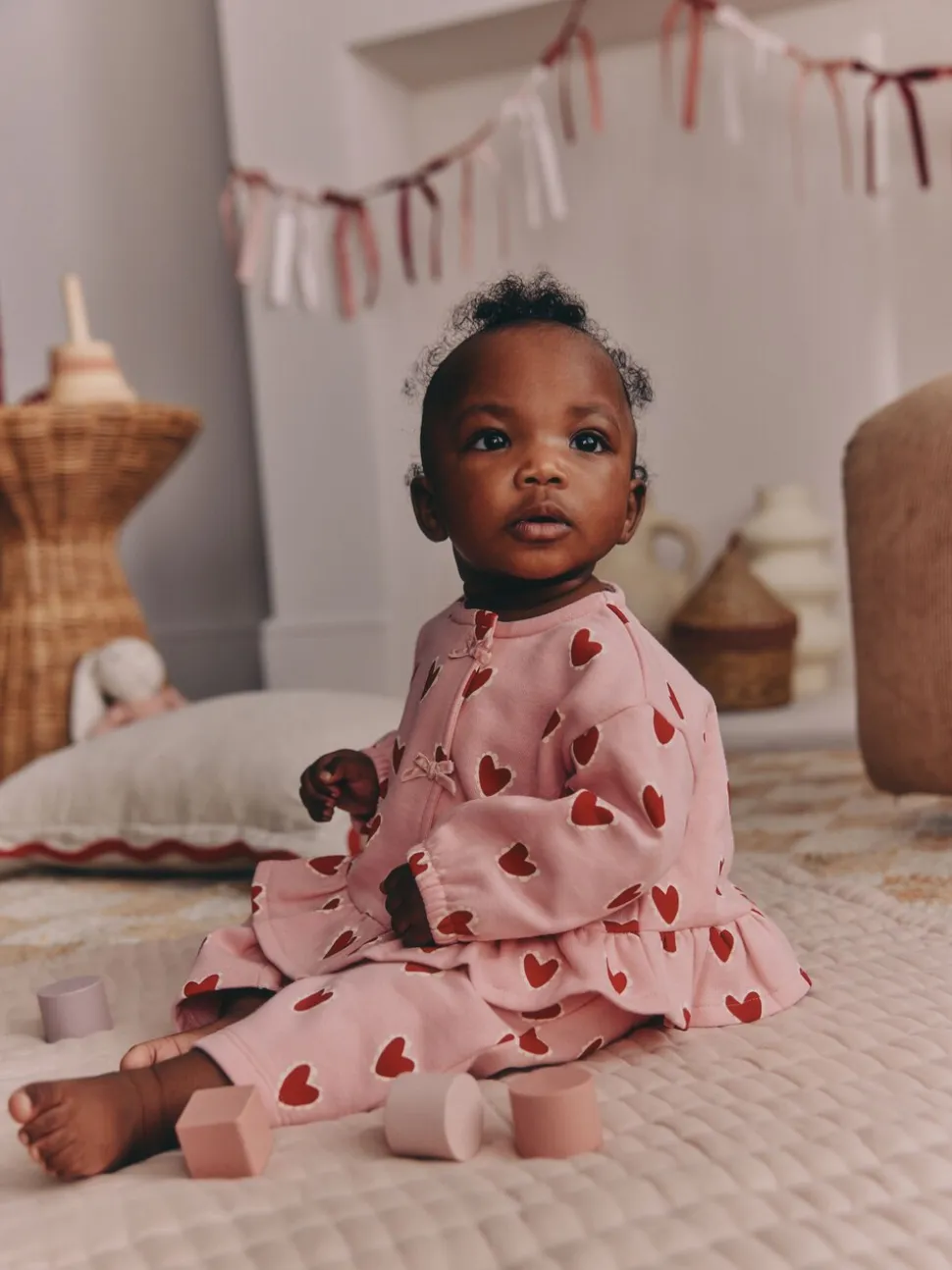 Roze met hartjesprint - Top & Leggings Set 2 Piece (0mths-2yrs)