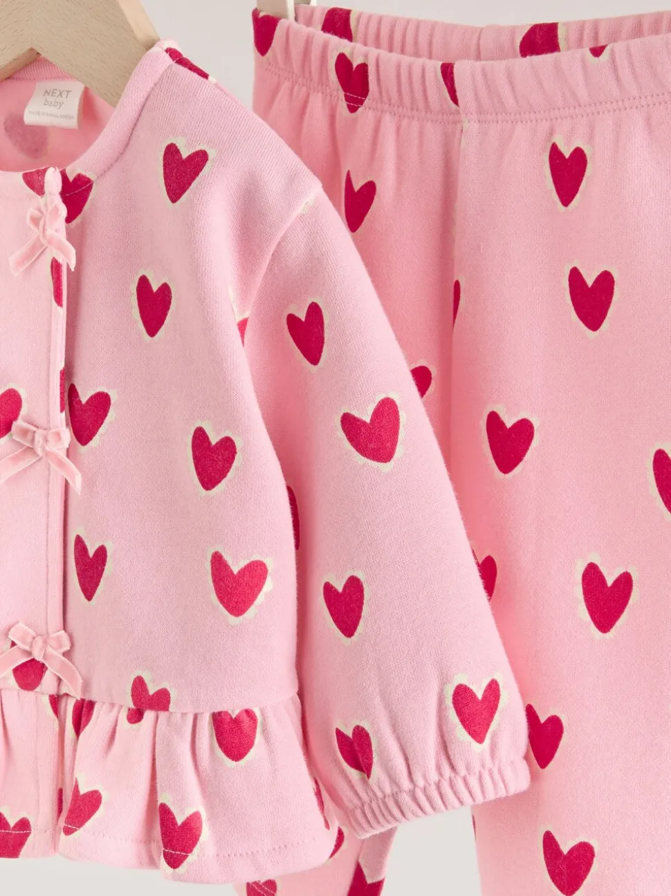 Roze met hartjesprint - Top & Leggings Set 2 Piece (0mths-2yrs)