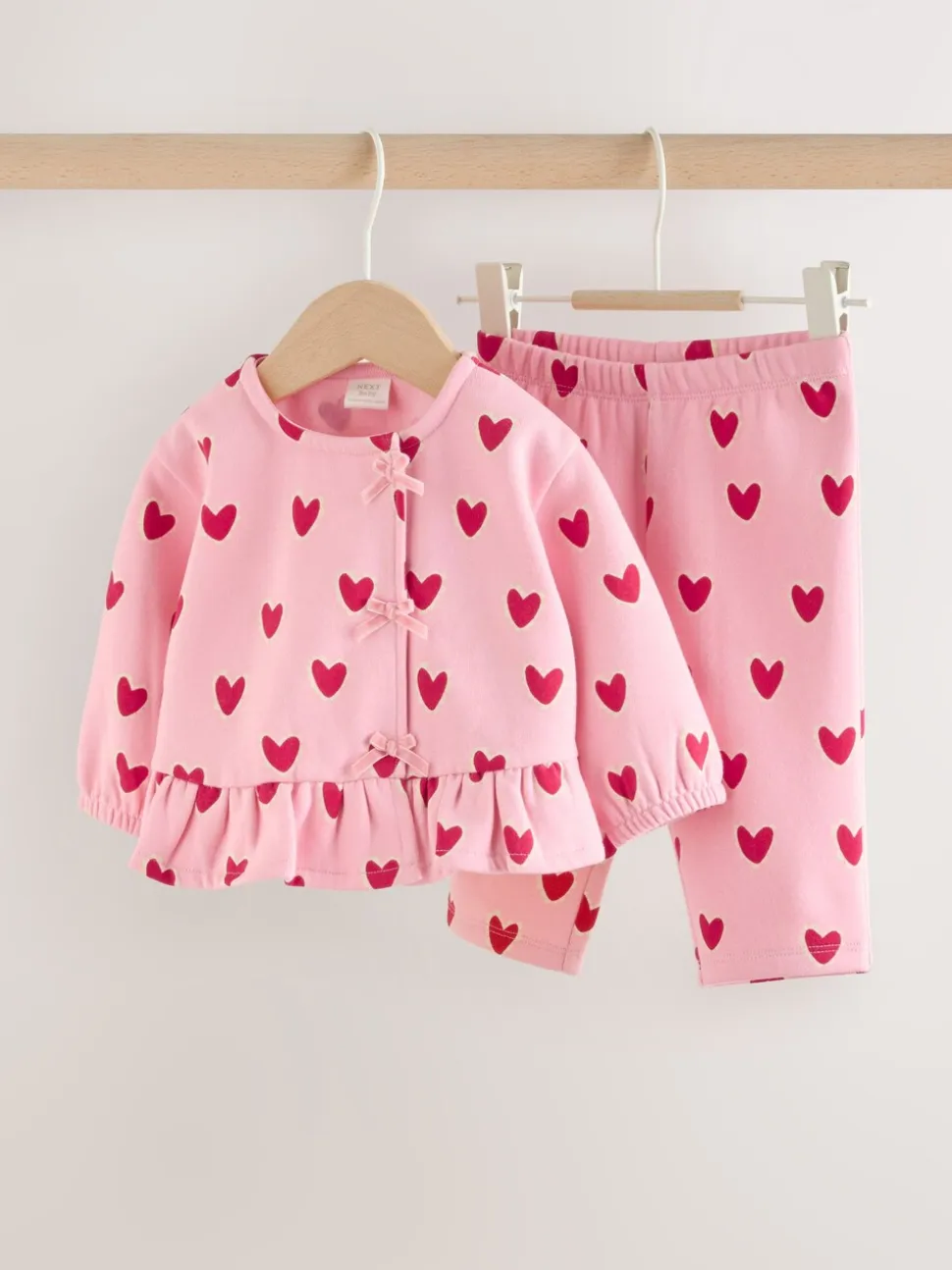 Roze met hartjesprint - Top & Leggings Set 2 Piece (0mths-2yrs)