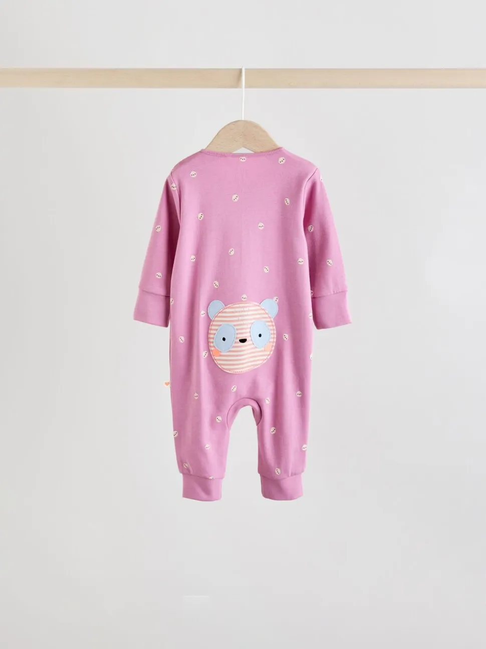 Roze met karakteristieke dierenprint - Verpakking van 5 babyslaappakjes met tweewegrits (0 mnd - 3 jr)