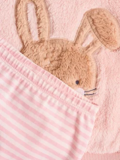 Roze met konijnen - 2 -delige Set van Fleece Tops en Leggings voor Baby''s (0mnd-2jr)