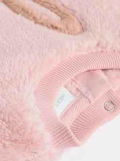 Roze met konijnen - 2 -delige Set van Fleece Tops en Leggings voor Baby''s (0mnd-2jr)