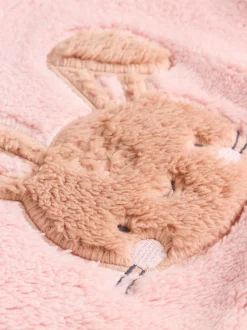 Roze met konijnen - 2 -delige Set van Fleece Tops en Leggings voor Baby''s (0mnd-2jr)