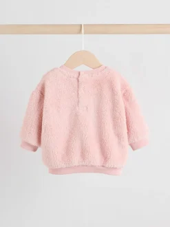 Roze met konijnen - 2 -delige Set van Fleece Tops en Leggings voor Baby''s (0mnd-2jr)