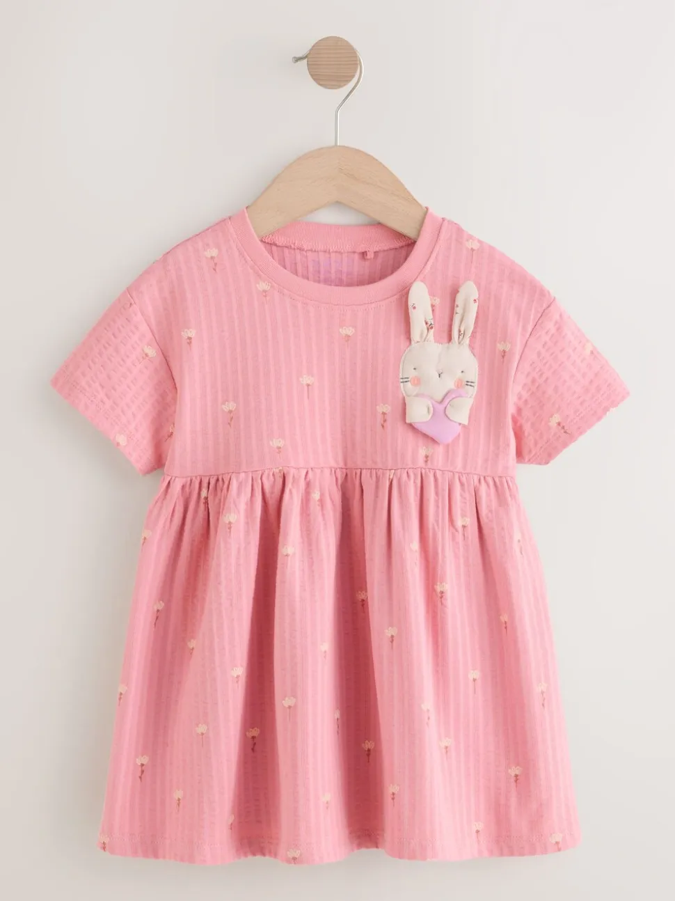 Roze met konijnen - Jersey zomerjurk (3mnd -7jr)