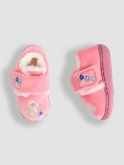 Roze met konijnen - JoJo Maman Bébé - Pantoffelschoenen met eenhoorn