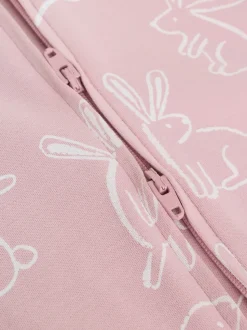 Roze met konijnen - Verpakking van 3 babyslaappakjes met tweewegrits (0 mnd - 2 jr)