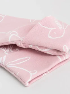 Roze met konijnen - Verpakking van 3 babyslaappakjes met tweewegrits (0 mnd - 2 jr)