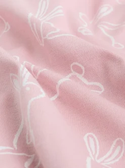 Roze met konijnen - Verpakking van 3 babyslaappakjes met tweewegrits (0 mnd - 2 jr)