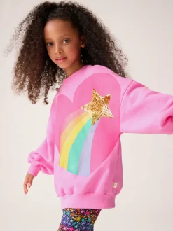 Roze met regenbooghartjes - Little Bird by Jools Oliver 2 Piece Jumper and Leggings Set