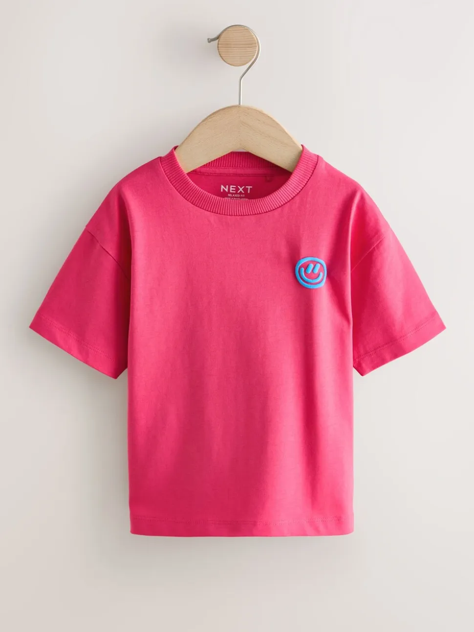 Roze met smiley - Short Sleeve Small Graphic T-Shirt (3mths-7yrs)