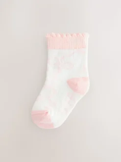Roze met strik - Baker by Ted Baker Meisjes Sokken verpakking van 5