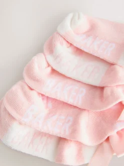 Roze met strik - Baker by Ted Baker Meisjes Sokken verpakking van 5