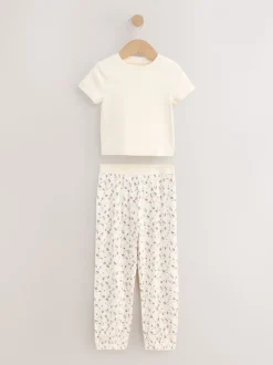 Roze met vrolijke bloemenprint - Verpakking van 3 pyjama's met joggingbroek (3-16 jr)