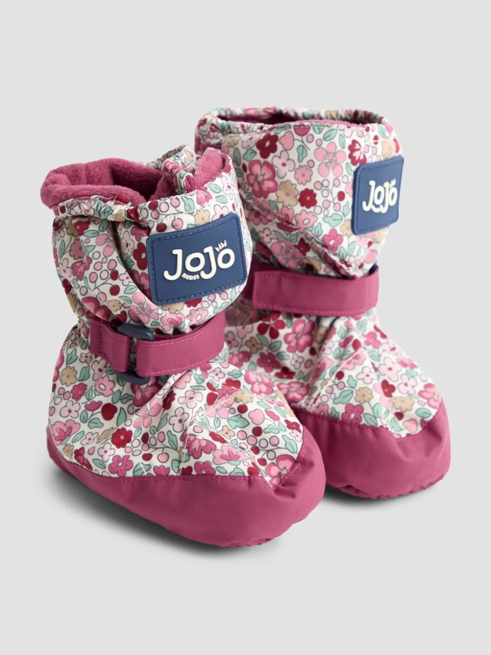 Roze met vrolijke print - JoJo Maman Bébé laarsjes met fleecevoering