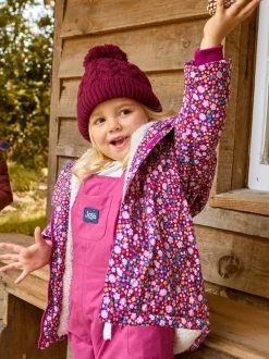 Roze met vrolijke print - JoJo Maman Bébé Lined Parka