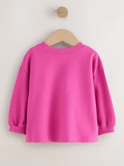 Roze regenboog met wolk en figuurtje - T-shirt met lange mouwen (3 mnd-7 jr)