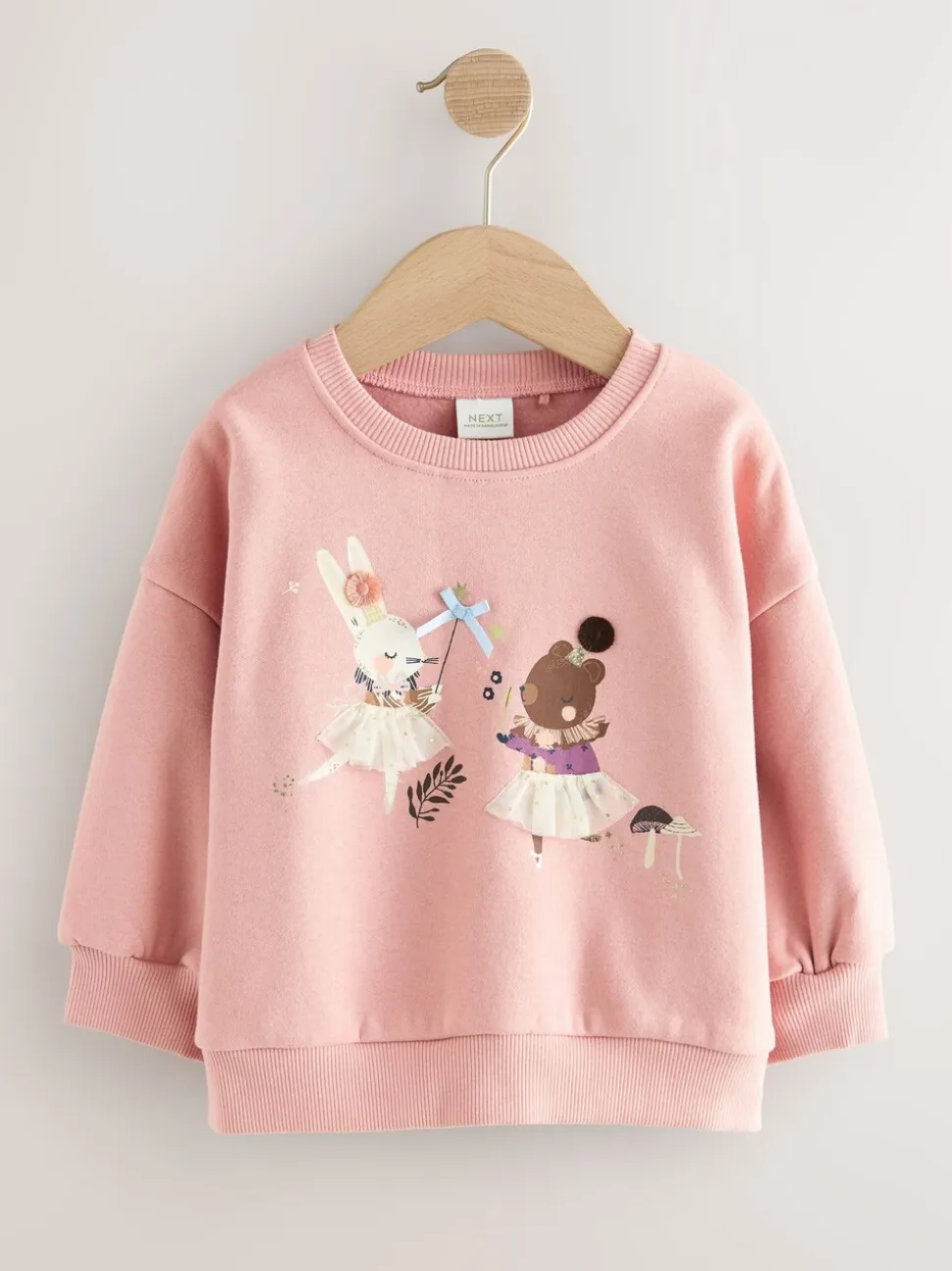 Roze sprookjesfiguren - Sweatshirt met ronde hals (3 mnd-7 jr)