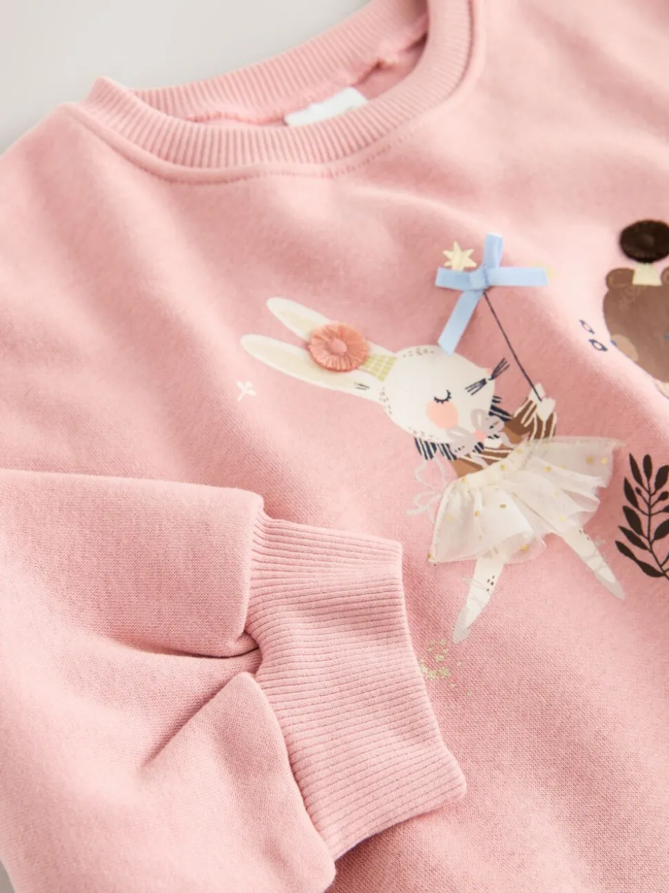 Roze sprookjesfiguren - Sweatshirt met ronde hals (3 mnd-7 jr)