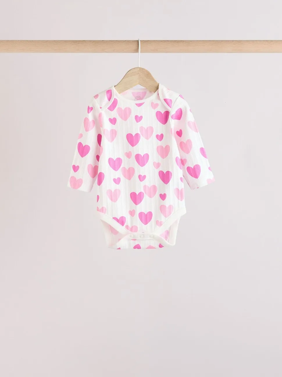 Roze ster - Set van 5 babyrompertjes met lange mouwen
