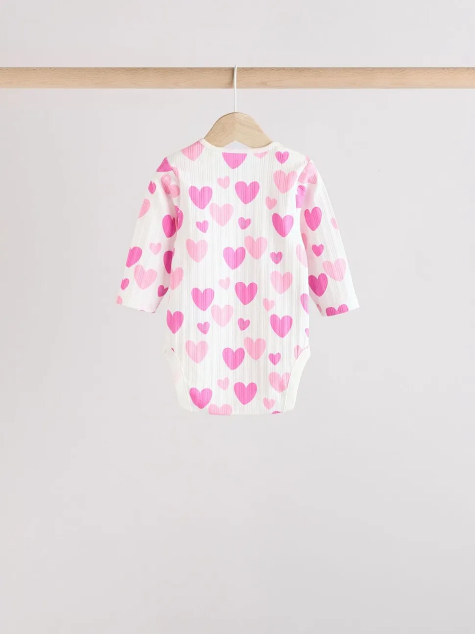 Roze ster - Set van 5 babyrompertjes met lange mouwen