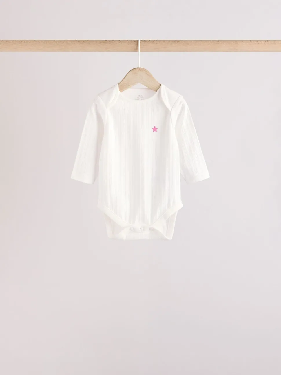 Roze ster - Set van 5 babyrompertjes met lange mouwen