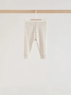 Roze streep - 6 -delige set van top met lange mouwen en leggings (0mnd -3jr)
