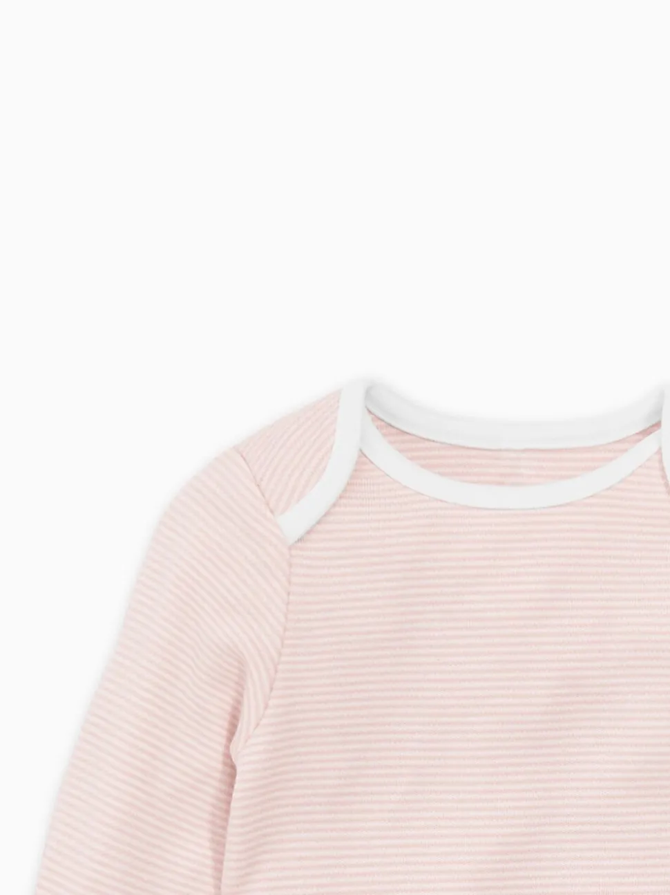 Roze streep - MORI Lange Mouw Envelope Hals Bodysuit