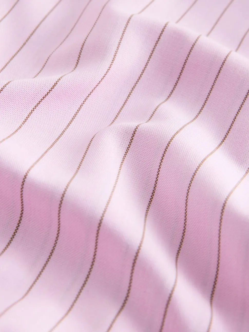 Roze streep - Strijkvrij Oxford overhemd met knopen
