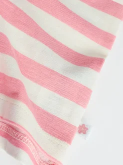 Roze Strepen/Slogan - Verpakking van 4 Baby Tops met Lange mouwen (0mnd -2jr)