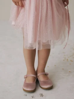 Roze velours - Mary Jane-schoenen