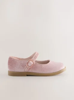 Roze velours - Mary Jane-schoenen