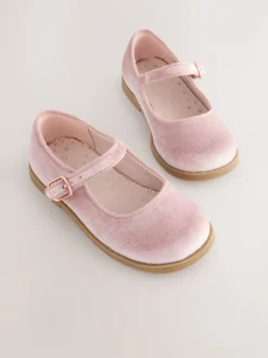 Roze velours - Mary Jane-schoenen