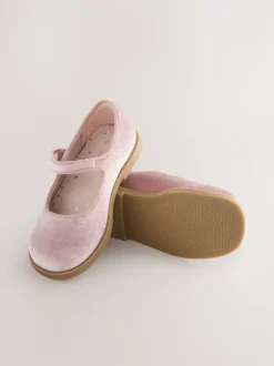 Roze velours - Mary Jane-schoenen