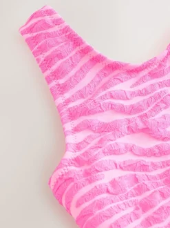 Roze zebraprint - Crinkle Swimsuit (3-16yrs)