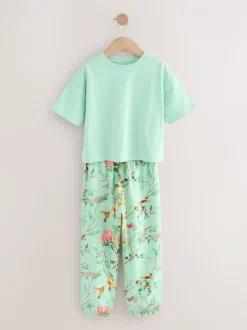Roze/blauw - Floral Pyjamas 3 Pack (3-16yrs)