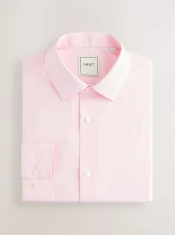 Roze/blauw - Normale Pasvorm - Onderhoudsvriendelijke nette overhemden met lange mouwen met enkele manchetten, verpakking van 2