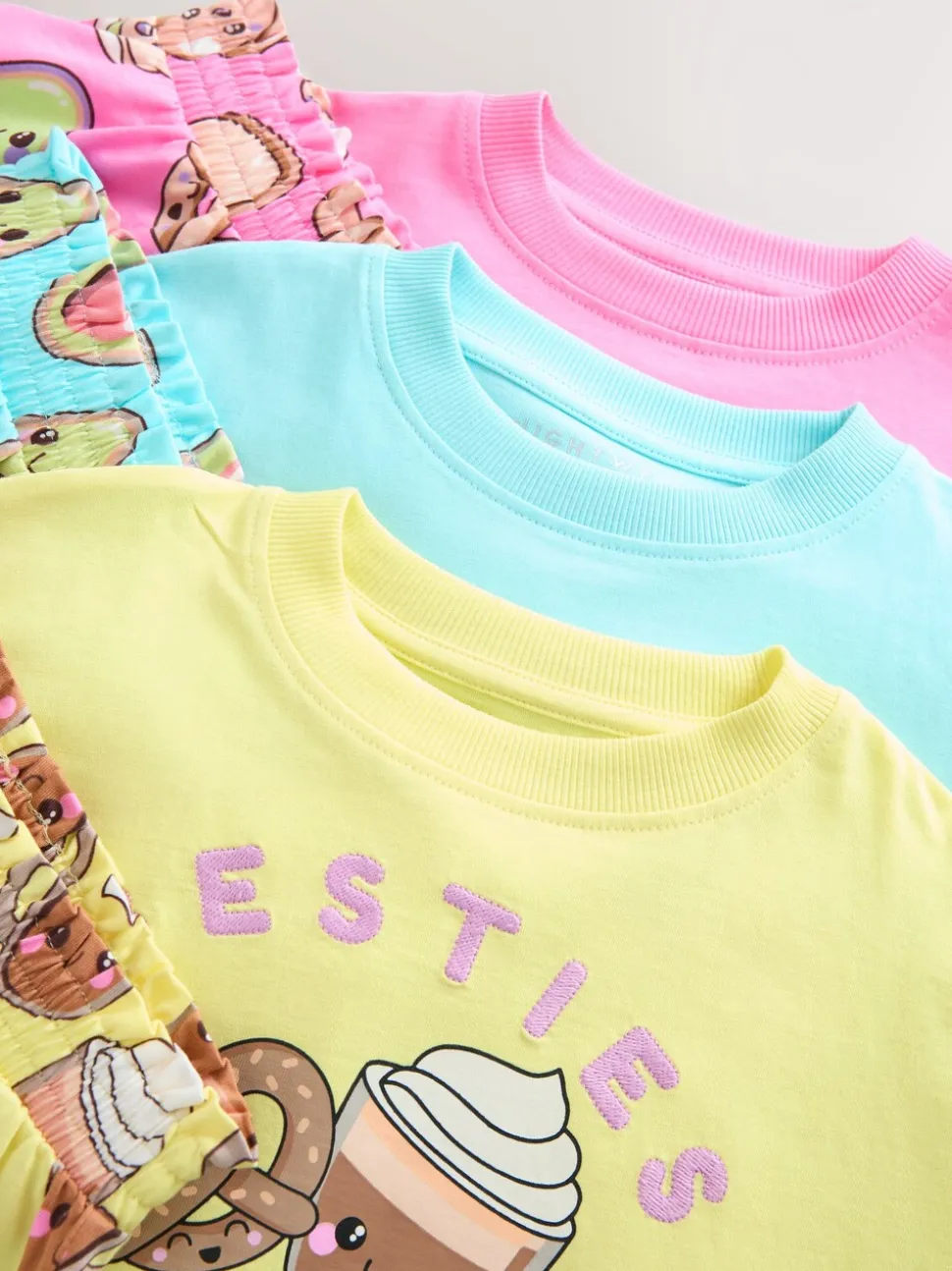 Roze/blauw - Set van 3 pyjama's (3-16 jr)