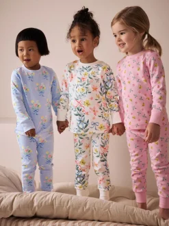 Roze/blauw - Verpakking van 3 knusse pyjama's (9 mnd-16 jr)