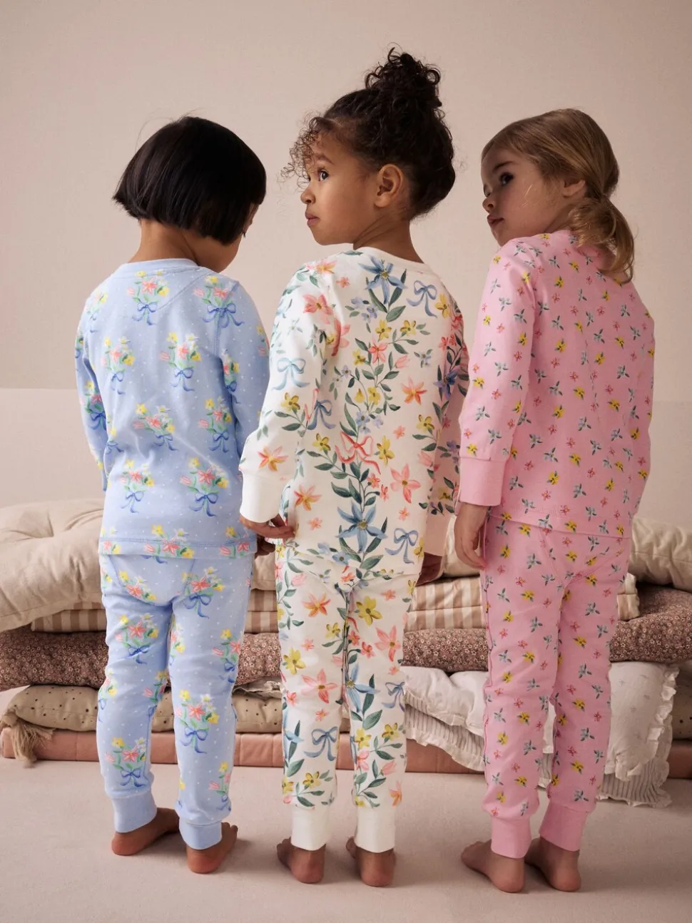 Roze/blauw - Verpakking van 3 knusse pyjama's (9 mnd-16 jr)