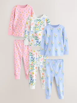 Roze/blauw - Verpakking van 3 knusse pyjama's (9 mnd-16 jr)