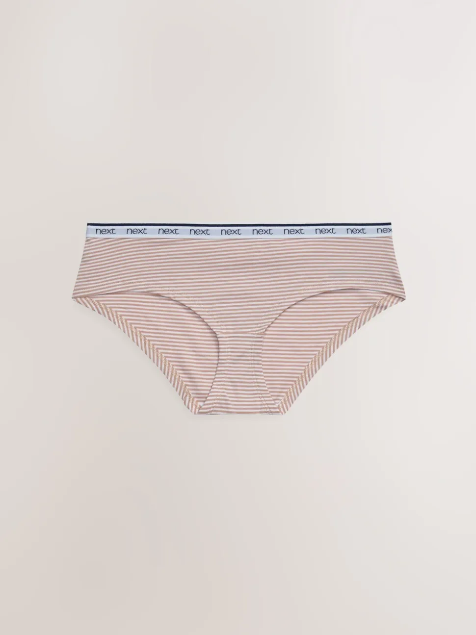 Roze/blauw gestreept - 4 Katoenen slipjes met logotailleband