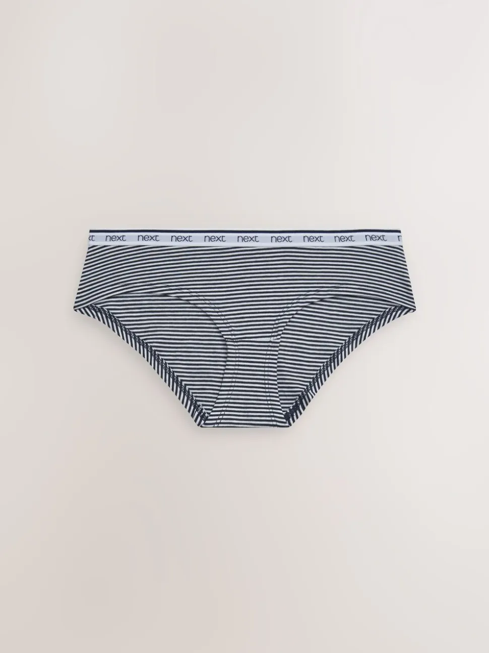 Roze/blauw gestreept - 4 Katoenen slipjes met logotailleband