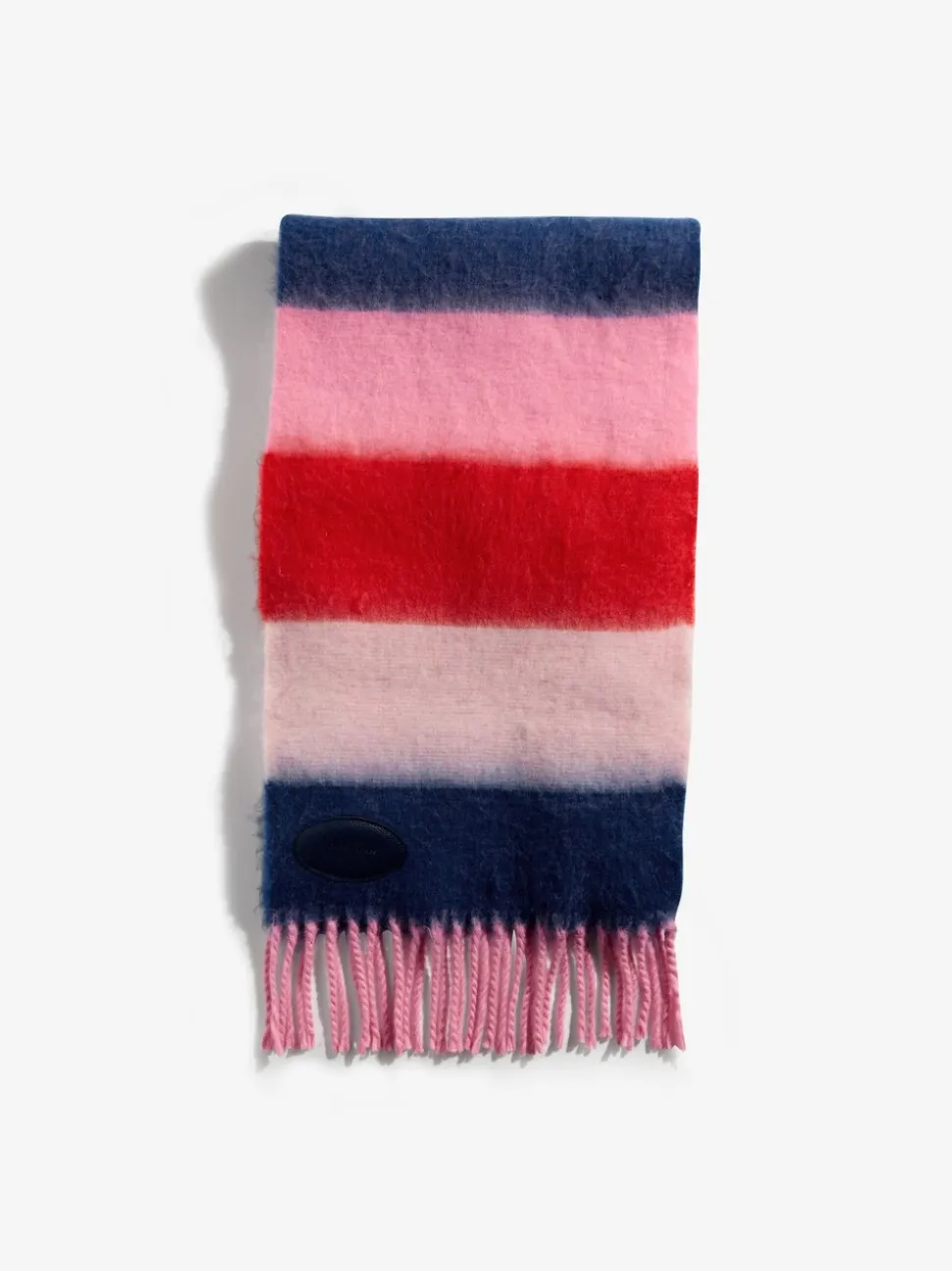 Roze/blauw gestreept - Love & Roses - Geborstelde sjaal