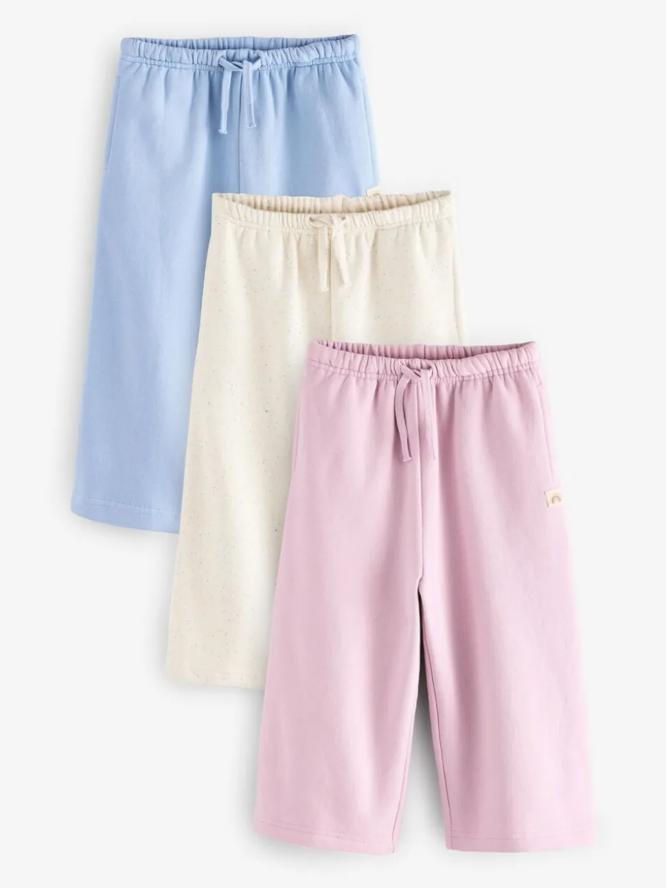 Roze/blauw/beigebruin - Set van 3 joggingbroeken met wijde pijpen (3mnd-7jr)