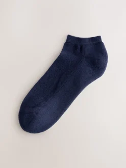 Roze/Blauw/Naturel - 4 paar sneakersokken met verdikte zool