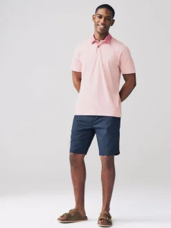 Roze/blauw/wit geweven kraag - Set van 3 jersey poloshirts met korte mouwen