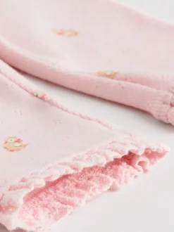 Roze/bruin/hart - Verpakking van 4 babyleggings (0 mnd -2 jr)