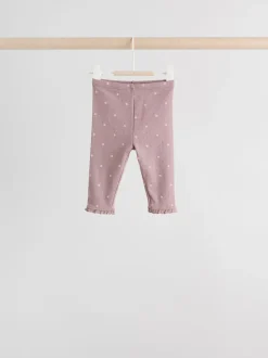 Roze/bruin/hart - Verpakking van 4 babyleggings (0 mnd -2 jr)